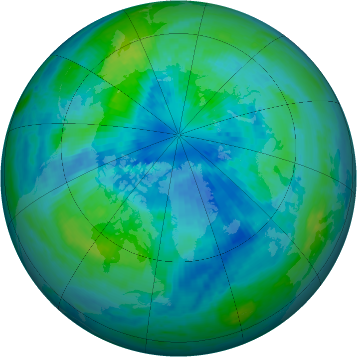 Arctic ozone map for 25 September 2002
